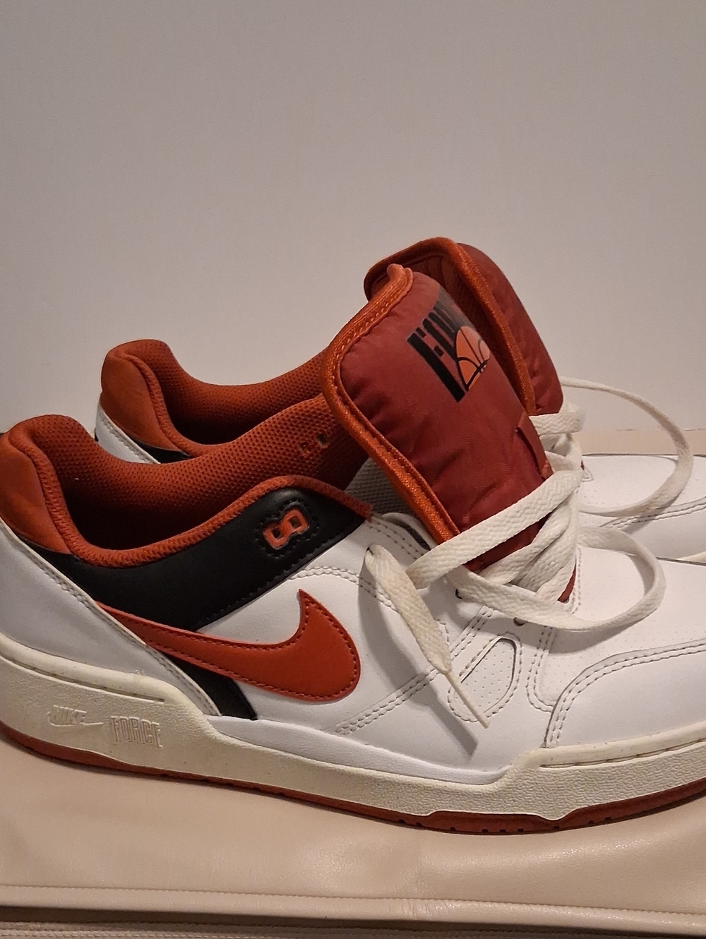 Nike Air Alpha Force 88 White Black Tech Grey & Orange Low Top Sneakers